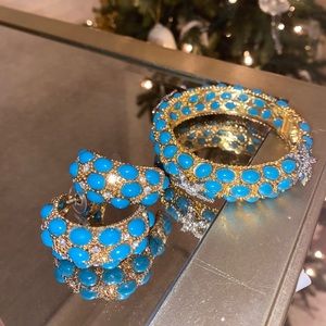 Bangle + hoop earring set